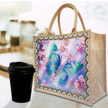 Load image into Gallery viewer, Linen Diamond Painting Tote Bag Replaceable Canvas for Women (Garden Butterfly)