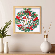 Load image into Gallery viewer, Christmas Wreath 35*35CM(Canvas) Partial Special Shaped Drill Diamond Painting