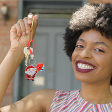 Load image into Gallery viewer, Christmas Santa Claus DIY Diamonds Painting Keychain Acrylic Crystal Art Crafts (AA1201-3)