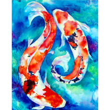 Load image into Gallery viewer, Yishu - Two Koi Fish - 40*50CM 11CT 3 Stamped Cross Stitch