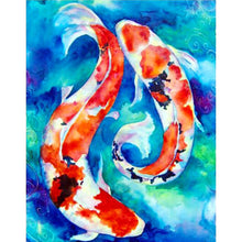 Load image into Gallery viewer, Yishu - Two Koi Fish - 40*50CM 11CT 3 Stamped Cross Stitch