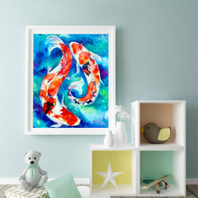 Load image into Gallery viewer, Yishu - Two Koi Fish - 40*50CM 11CT 3 Stamped Cross Stitch