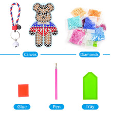 Load image into Gallery viewer, DIY Mosaic Keychain Bear Diamonds Painting Key Ring for Girl Bag Pendant (YS070)