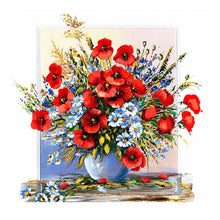 Load image into Gallery viewer, Poppy Vase 40*40CM(Canvas) Full Round Drill Diamond Painting
