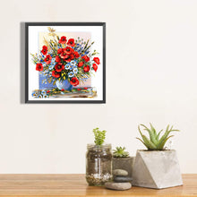 Load image into Gallery viewer, Poppy Vase 40*40CM(Canvas) Full Round Drill Diamond Painting