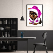 Load image into Gallery viewer, Puppy With Purple Hat 30*40CM(Canvas) Full Round Drill Diamond Painting