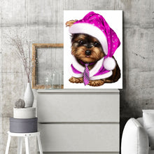 Load image into Gallery viewer, Puppy With Purple Hat 30*40CM(Canvas) Full Round Drill Diamond Painting
