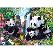 Load image into Gallery viewer, Panda Family 60*50CM(Canvas) Full Square Drill Diamond Painting