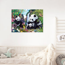 Load image into Gallery viewer, Panda Family 60*50CM(Canvas) Full Square Drill Diamond Painting