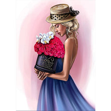 Load image into Gallery viewer, Girl With Back View 30*40CM(Canvas) Full Round Drill Diamond Painting