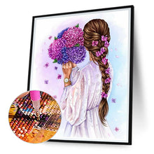Load image into Gallery viewer, Girl With Back View 30*40CM(Canvas) Full Round Drill Diamond Painting