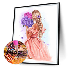 Load image into Gallery viewer, Girl With Back View 30*40CM(Canvas) Full Round Drill Diamond Painting