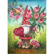 Load image into Gallery viewer, Gnome Delivering Flowers 30*40CM(Canvas) Full Round Drill Diamond Painting
