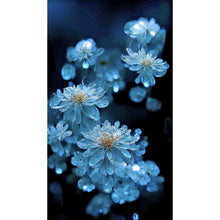 Load image into Gallery viewer, Light Blue Crystal Flower 40*70CM(Canvas) Full Round Drill Diamond Painting