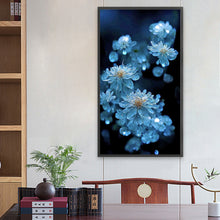 Load image into Gallery viewer, Light Blue Crystal Flower 40*70CM(Canvas) Full Round Drill Diamond Painting