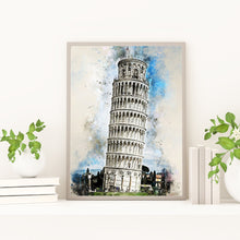 Load image into Gallery viewer, Huancan - Famous Building - Leaning Tower Of Pisa, Italy - 40*53CM 11CT 3 Stamped Cross Stitch