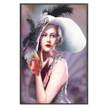 Load image into Gallery viewer, Huancan - Woman With A Hat - 50*70CM 11CT 3 Stamped Cross Stitch