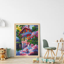 Load image into Gallery viewer, Mona Lisa Brand - Pink Dreamhouse - 53*70CM 11CT 3 Stamped Cross Stitch