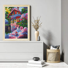 Load image into Gallery viewer, Mona Lisa Brand - Pink Dreamhouse - 53*70CM 11CT 3 Stamped Cross Stitch