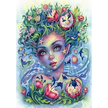 Load image into Gallery viewer, Yishu - Ocean Girl - 50*65CM 11CT 3 Stamped Cross Stitch