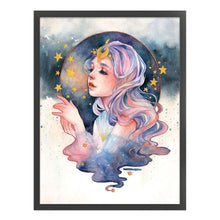 Load image into Gallery viewer, Huancan - Flowers And Girl - 50*65CM 9CT 4 Stamped Cross Stitch