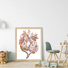 Load image into Gallery viewer, Huancan - Flower And Animal - Playful Cat - 50*60CM 9CT 4 Stamped Cross Stitch