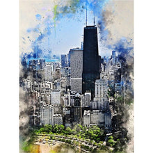 Load image into Gallery viewer, Watercolor-Style Historical Sites 30*40CM(Canvas) Full Round Drill Diamond Painting