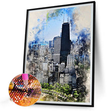 Load image into Gallery viewer, Watercolor-Style Historical Sites 30*40CM(Canvas) Full Round Drill Diamond Painting