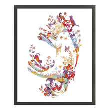 Load image into Gallery viewer, Yishu - Flower And Animal - Sleeping Cat - 50*60CM 11CT 3 Stamped Cross Stitch