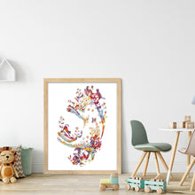 Load image into Gallery viewer, Yishu - Flower And Animal - Sleeping Cat - 50*60CM 11CT 3 Stamped Cross Stitch