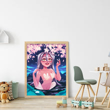 Load image into Gallery viewer, Huancan - Girl With Flowers - 40*55CM 11CT 3 Stamped Cross Stitch