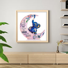 Load image into Gallery viewer, Yishu - Moon And Baby Elephant - 50*50CM 11CT 3 Stamped Cross Stitch