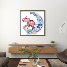 Load image into Gallery viewer, Yishu - Moon And Baby Elephant - 50*50CM 11CT 3 Stamped Cross Stitch