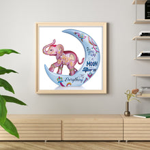 Load image into Gallery viewer, Yishu - Moon And Baby Elephant - 50*50CM 11CT 3 Stamped Cross Stitch