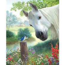 Load image into Gallery viewer, Huancan - Bird: White-Browed Blue Flycatcher - 35*45CM 14CT 2 Stamped Cross Stitch