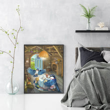 Load image into Gallery viewer, Huancan - Bird: White-Browed Blue Flycatcher - 40*50CM 14CT 2 Stamped Cross Stitch