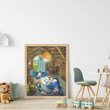 Load image into Gallery viewer, Huancan - Bird: White-Browed Blue Flycatcher - 40*50CM 14CT 2 Stamped Cross Stitch