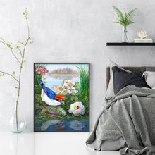 Load image into Gallery viewer, Huancan - Bird: White-Browed Blue Flycatcher - 40*50CM 14CT 2 Stamped Cross Stitch