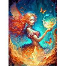 Load image into Gallery viewer, Huancan - Butterfly Angel Girl - 50*65CM 11CT 3 Stamped Cross Stitch