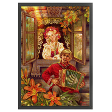 Load image into Gallery viewer, Yishu - Retro Oil Painting Of A Little Girl - 50*70CM 11CT 3 Stamped Cross Stitch