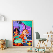 Load image into Gallery viewer, Huancan - Disney Princess Jasmine And The Tiger - 50*65CM 11CT 3 Stamped Cross Stitch