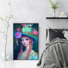 Load image into Gallery viewer, Yishu - Girl And Flowers - 40*60CM 11CT 3 Stamped Cross Stitch