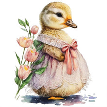 Load image into Gallery viewer, Ruby Duckling In A Skirt 30*30CM(Canvas) Full Round Drill Diamond Painting