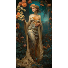 Load image into Gallery viewer, Yishu - Classic Elegant Woman And Flowers - 50*90CM 11CT 3 Stamped Cross Stitch