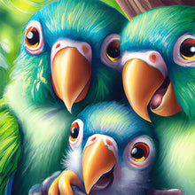 Load image into Gallery viewer, Parrot Family 40*40CM(Canvas) Full Round Drill Diamond Painting