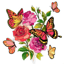 Load image into Gallery viewer, Butterflies And Flowers 30*30CM(Canvas) Full Round Drill Diamond Painting