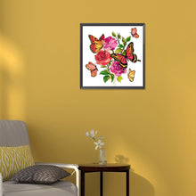 Load image into Gallery viewer, Butterflies And Flowers 30*30CM(Canvas) Full Round Drill Diamond Painting