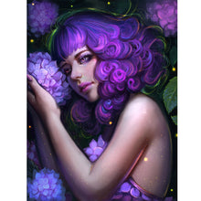 Load image into Gallery viewer, Hydrangea Girl 30*40CM(Canvas) Full Round Drill Diamond Painting