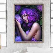 Load image into Gallery viewer, Hydrangea Girl 30*40CM(Canvas) Full Round Drill Diamond Painting