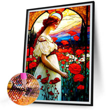 Load image into Gallery viewer, Thinking Girl In White 30*40CM(Canvas) Full Round Drill Diamond Painting